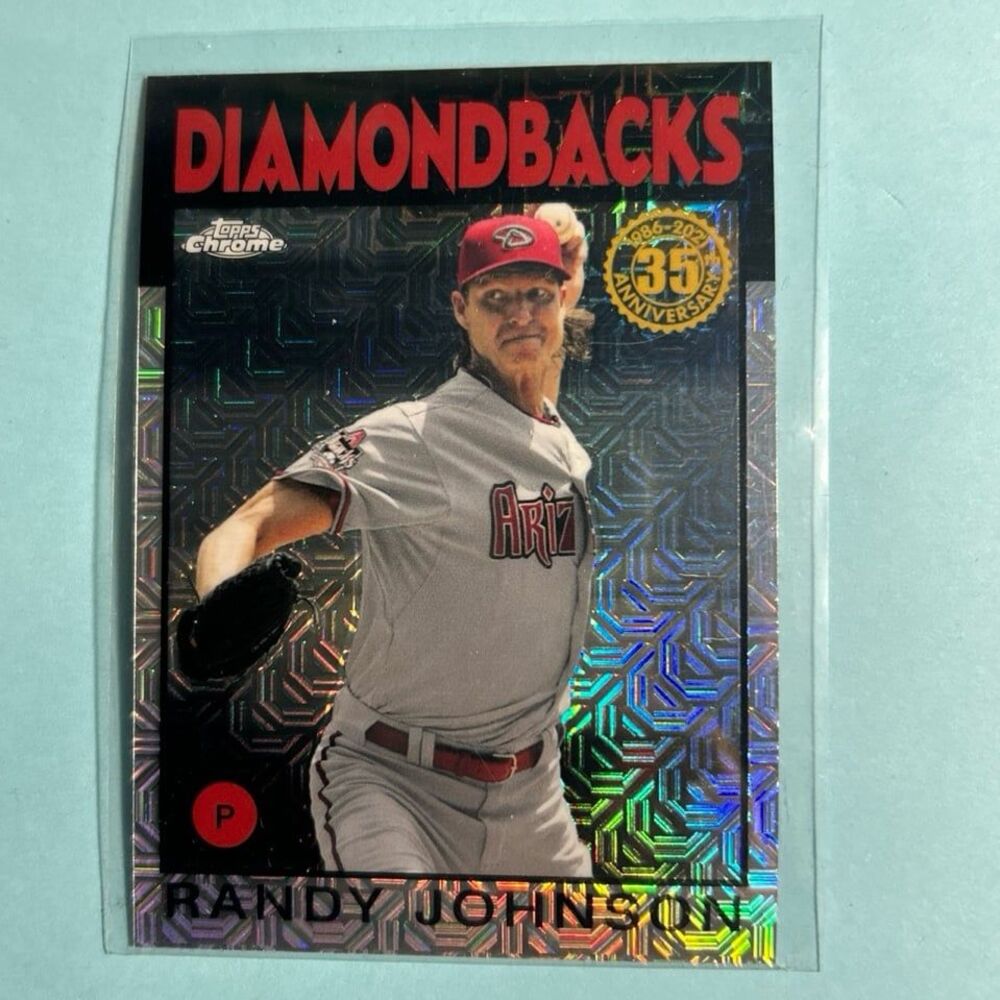 2021 Topps-Silver Pack Mojo Chrome Randy Johnson ,Arizona Dbacks #86BC-54